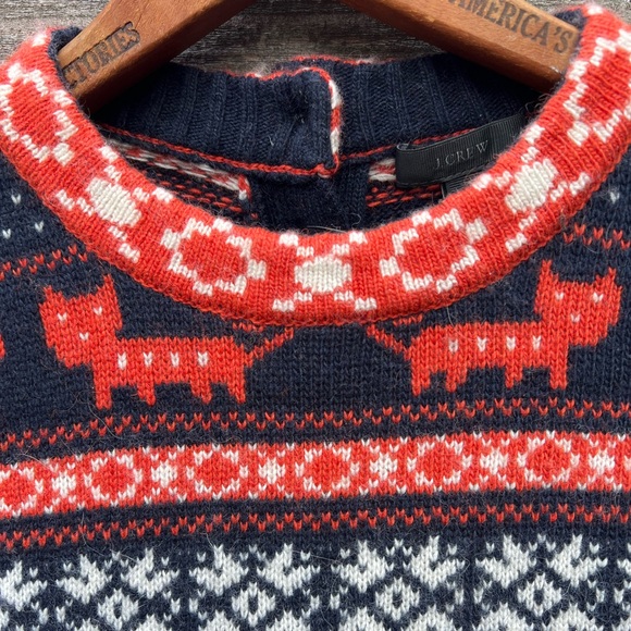 J. Crew fall knit sweater wool blend navy oran free white XXS - Picture 3 of 10